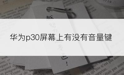 华为p30屏幕上有没有音量键