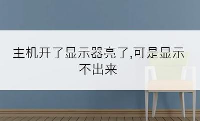 主机开了显示器亮了,可是显示不出来