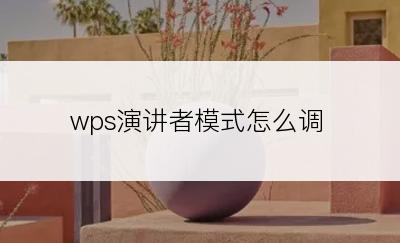 wps演讲者模式怎么调