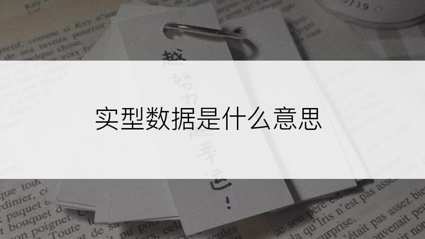 实型数据是什么意思