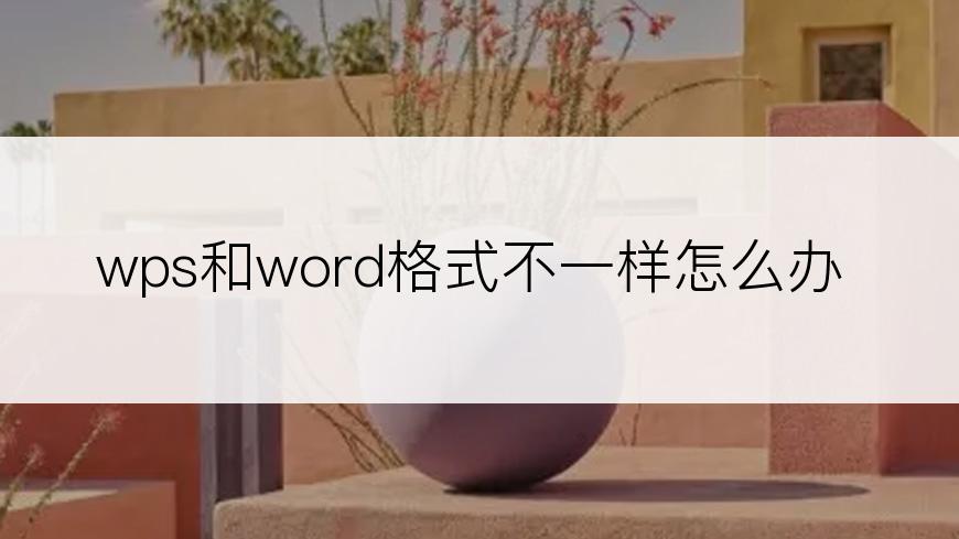 wps和word格式不一样怎么办