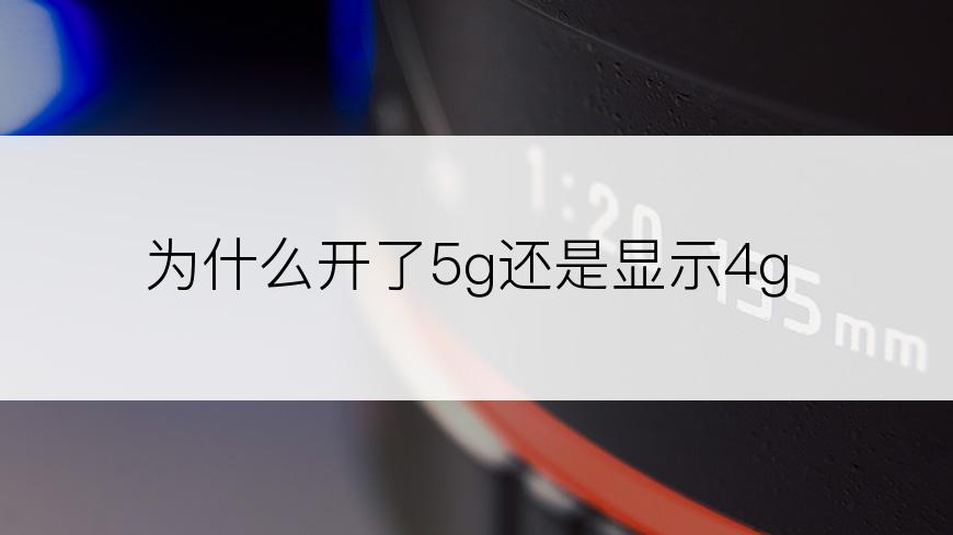 为什么开了5g还是显示4g