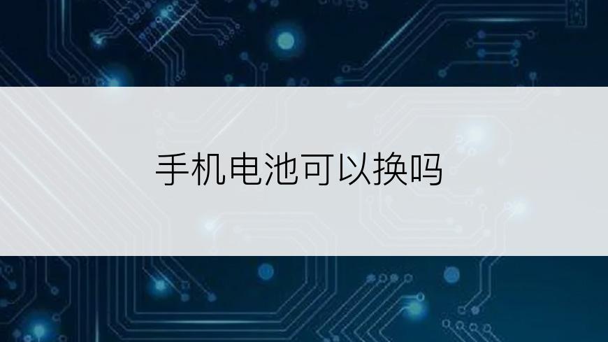 手机电池可以换吗