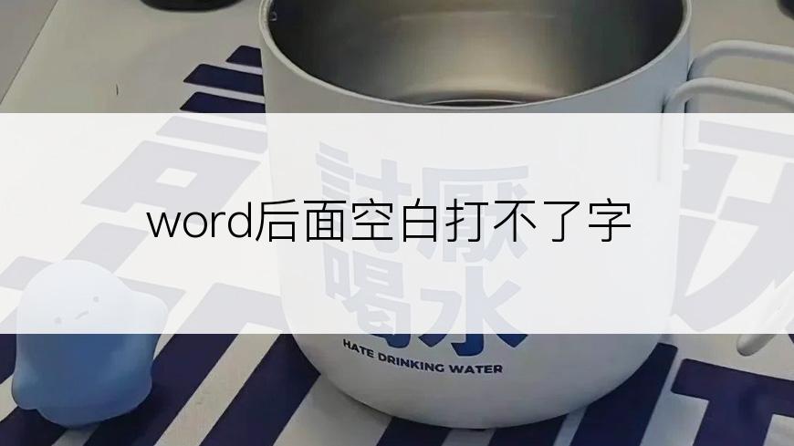 word后面空白打不了字