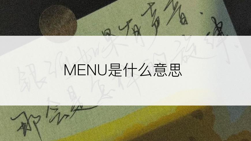 MENU是什么意思