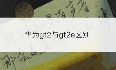 华为gt2与gt2e区别