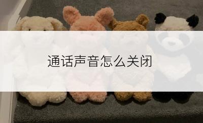 通话声音怎么关闭