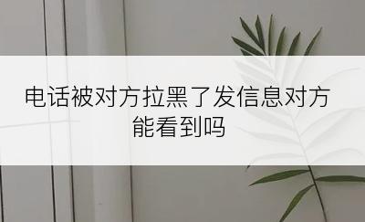 电话被对方拉黑了发信息对方能看到吗