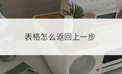 表格怎么返回上一步