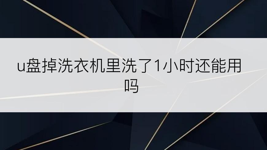 u盘掉洗衣机里洗了1小时还能用吗