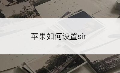 苹果如何设置sir