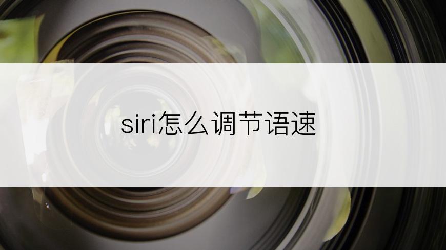 siri怎么调节语速