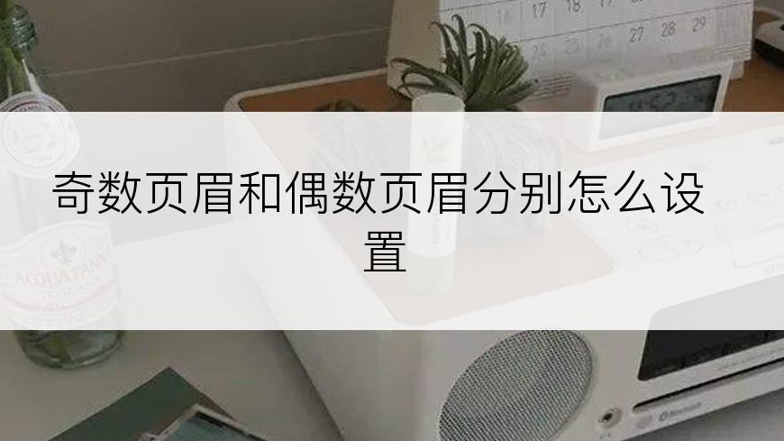 奇数页眉和偶数页眉分别怎么设置