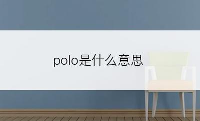 polo是什么意思