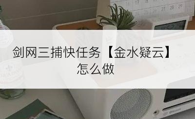 剑网三捕快任务【金水疑云】怎么做