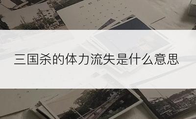 三国杀的体力流失是什么意思