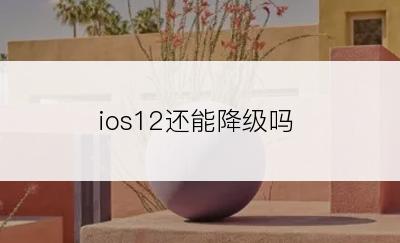 ios12还能降级吗