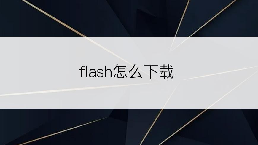 flash怎么下载