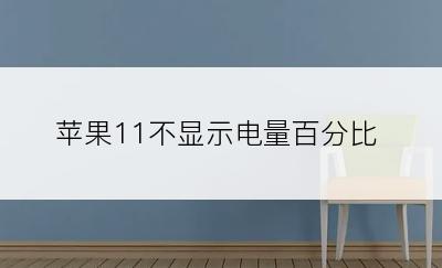 苹果11不显示电量百分比