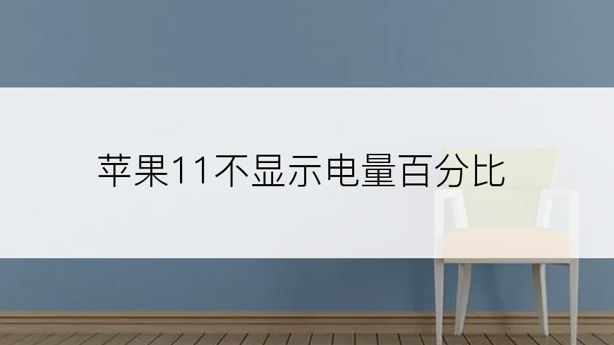 苹果11不显示电量百分比