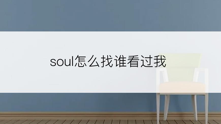 soul怎么找谁看过我