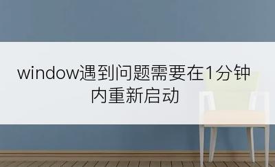 window遇到问题需要在1分钟内重新启动