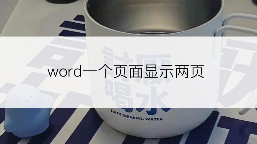 word一个页面显示两页