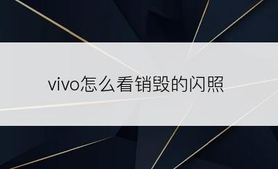 vivo怎么看销毁的闪照