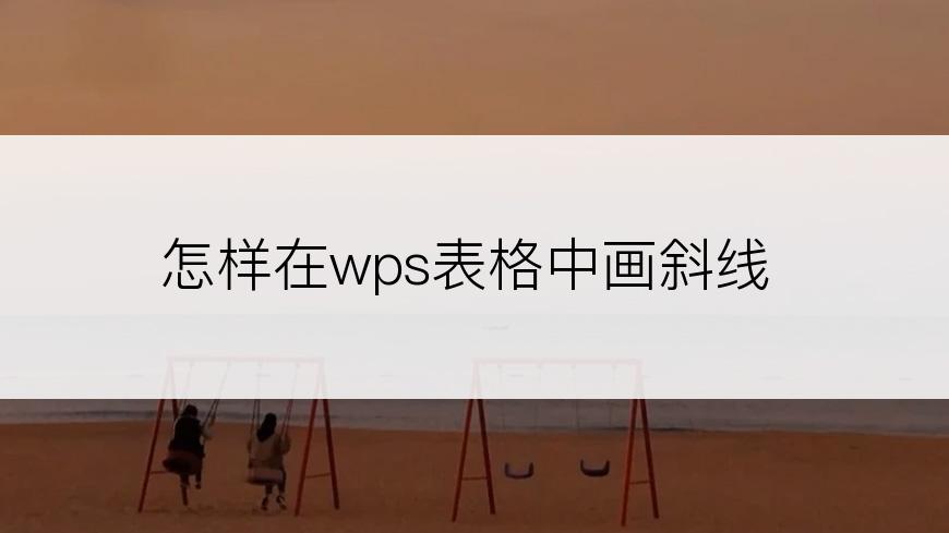 怎样在wps表格中画斜线