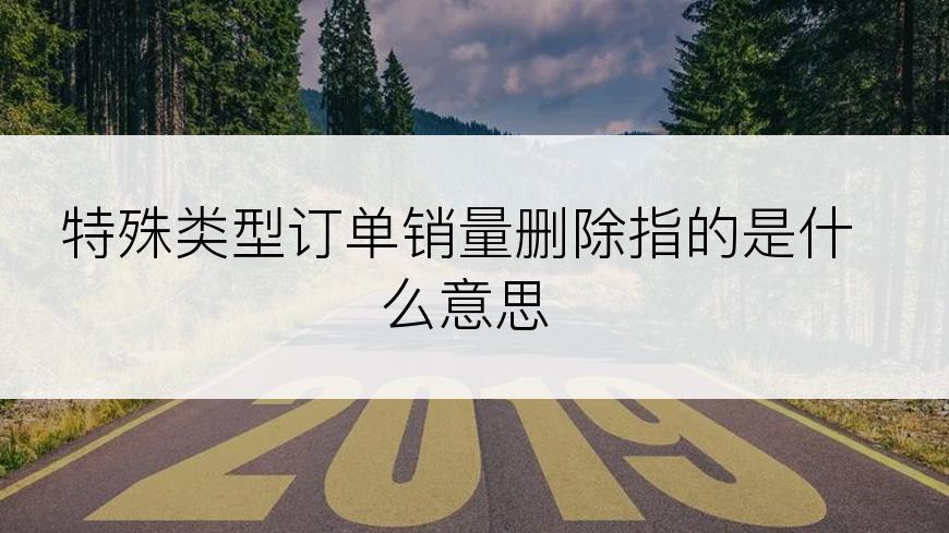 特殊类型订单销量删除指的是什么意思