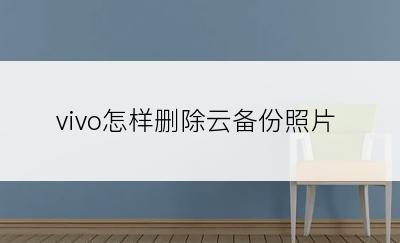 vivo怎样删除云备份照片