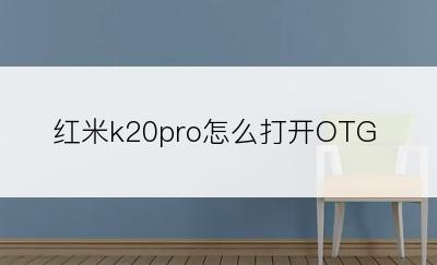 红米k20pro怎么打开OTG