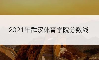 2021年武汉体育学院分数线