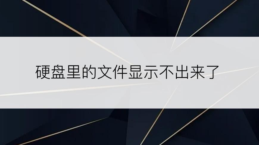 硬盘里的文件显示不出来了