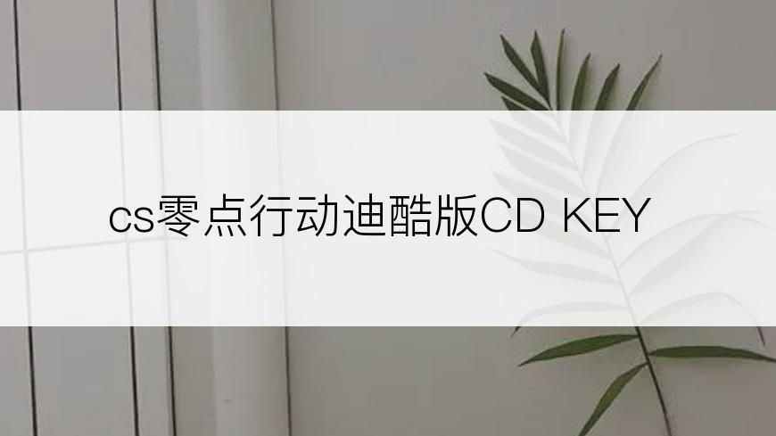 cs零点行动迪酷版CD KEY