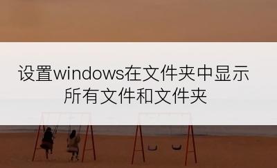 设置windows在文件夹中显示所有文件和文件夹