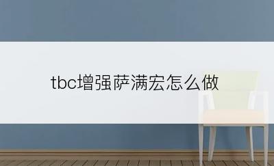 tbc增强萨满宏怎么做