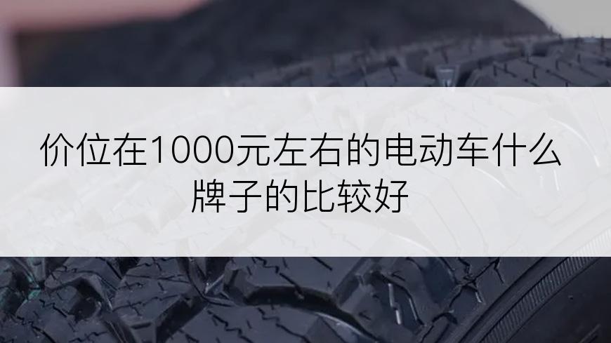 价位在1000元左右的电动车什么牌子的比较好