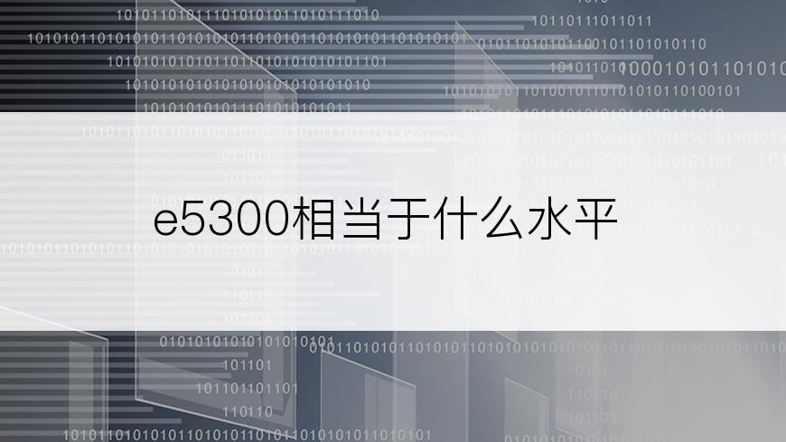 e5300相当于什么水平