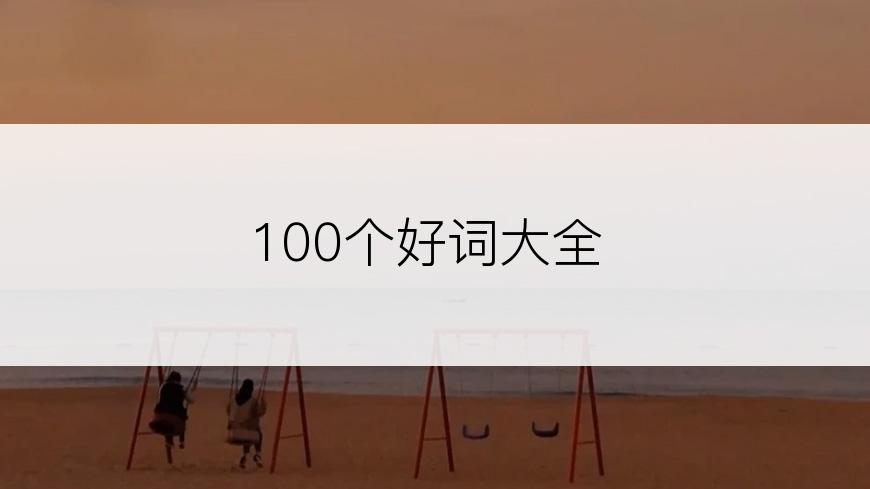 100个好词大全