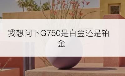 我想问下G750是白金还是铂金