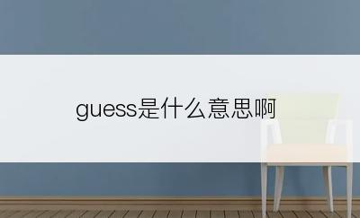 guess是什么意思啊