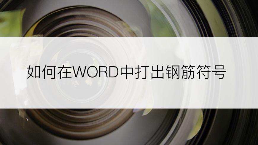 如何在WORD中打出钢筋符号