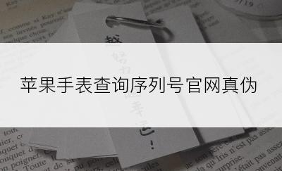 苹果手表查询序列号官网真伪