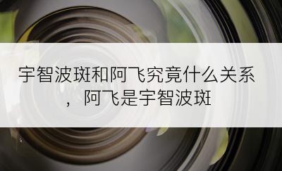 宇智波斑和阿飞究竟什么关系，阿飞是宇智波斑