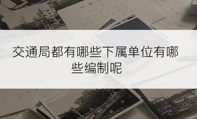 交通局都有哪些下属单位有哪些编制呢