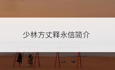 少林方丈释永信简介