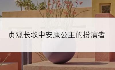 贞观长歌中安康公主的扮演者