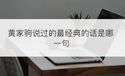 黄家驹说过的最经典的话是哪一句