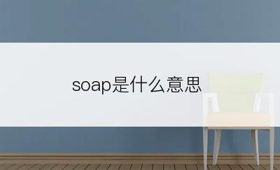 soap是什么意思